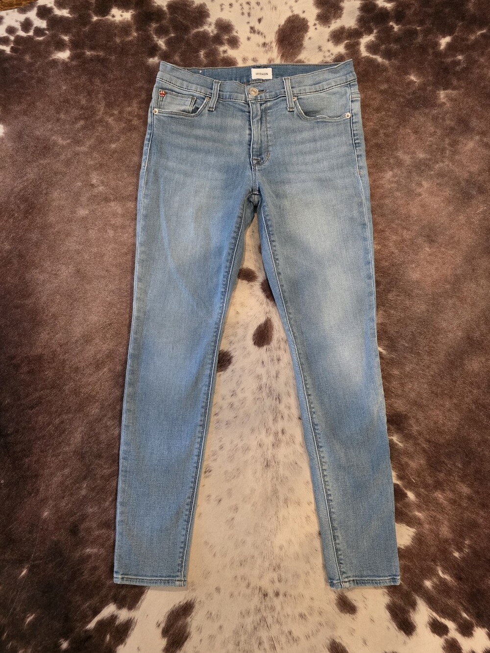 Hudson Natalie Mid Rise Skinny Ankle Jeans 27 Light Wash